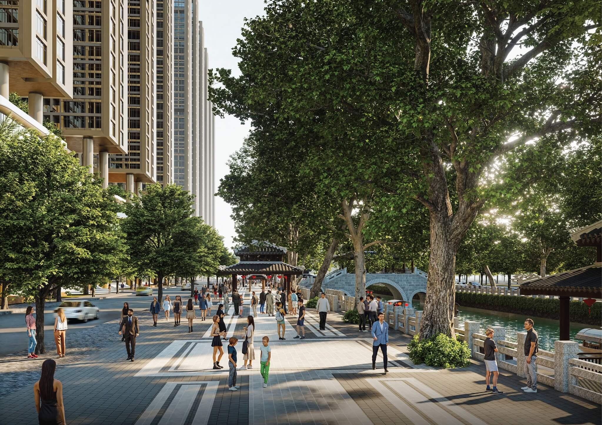 phố đi bộ ven sông dự án sunshine legend city