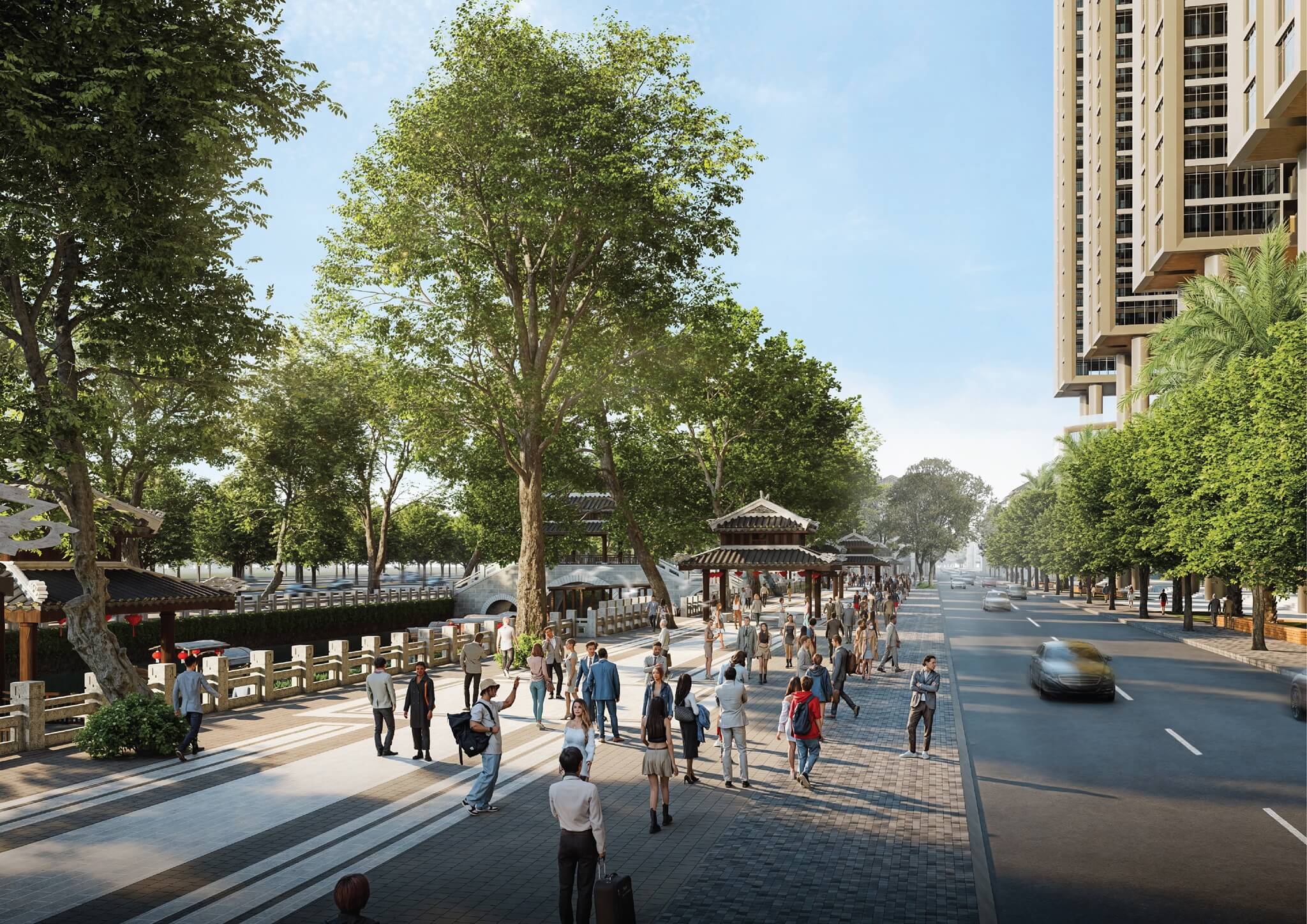 phố đi bộ ven sông dự án sunshine legend city